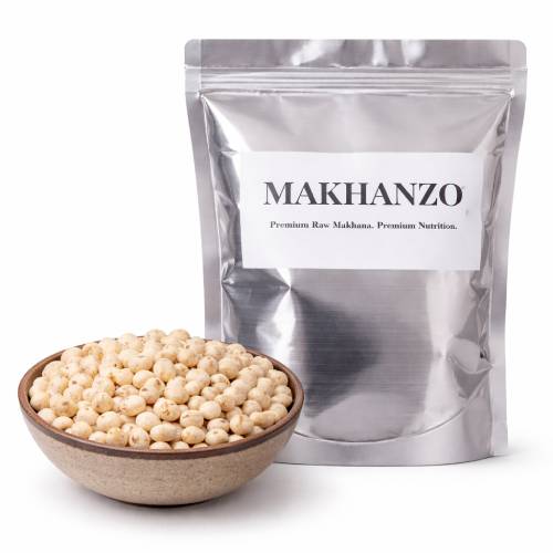 Close-up of MAKHANZO Raw Makhana Kernels